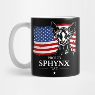 Proud Sphynx Dad American Flag patriotic cat Mug